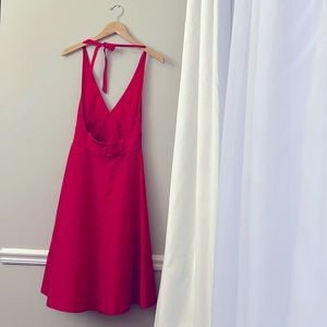 100% Silk J.Crew Red Dress P4
